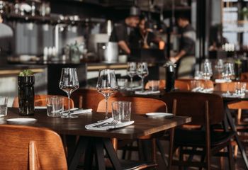 Interior of a fine dining restaurant in Los Angeles.